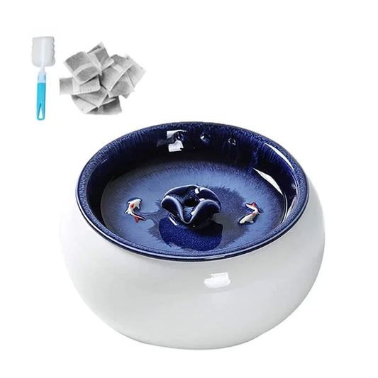 1.5L Electric Ceramic Water Fountain for Cats and Dogs, Automatic Cat Water Dispenser, Pet Bowl