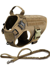 Metal Buckle Tactical Dog Harness MOLLE Pet Train Vest German Shepherd Leash Hound Golden Retriever Labrador Saint Bernard Husky