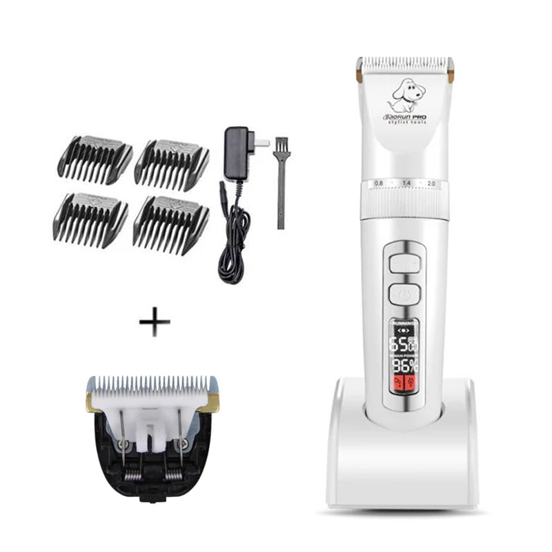 Baorun P9 Dog Hair Trimmer Electrical Pet Professional Grooming Machine Rechargeable Shaver Hair Cutter Cat Haircut Clipper