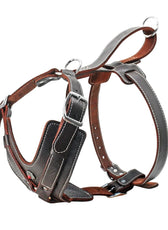 Durable Dog Harness Large Dogs Genuine Leather Harnesses Pet Training Vest with Quick Control Handle for Labrador Pitbull