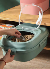 23L Airtight Food Storage Container for Pet Food Dry Cat Food Box Bag Moisture Proof Seal, Measuring Cup Kitten Litter Products