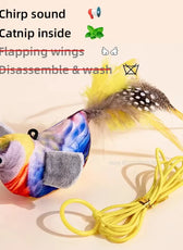 Simulated Bird Cat Toy Interactive Toys Dog Rechargeable Chirping Flapping Bird(No Flying) Catnip Touch Activated Plush Toy Pet