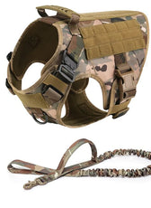 Metal Buckle Tactical Dog Harness MOLLE Pet Train Vest German Shepherd Leash Hound Golden Retriever Labrador Saint Bernard Husky
