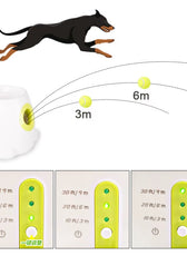 Dog Pet Toys Tennis Launcher Automatic Throwing Machine Pet Ball Throw Device 3/6/9M Section Emission with 3 Balls Dog Training