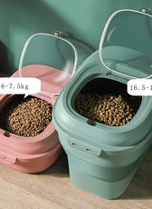23L Airtight Food Storage Container for Pet Food Dry Cat Food Box Bag Moisture Proof Seal, Measuring Cup Kitten Litter Products