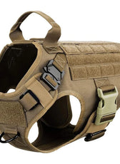 Metal Buckle Tactical Dog Harness MOLLE Pet Train Vest German Shepherd Leash Hound Golden Retriever Labrador Saint Bernard Husky