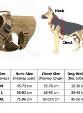 Metal Buckle Tactical Dog Harness MOLLE Pet Train Vest German Shepherd Leash Hound Golden Retriever Labrador Saint Bernard Husky