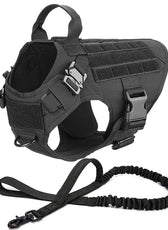 Metal Buckle Tactical Dog Harness MOLLE Pet Train Vest German Shepherd Leash Hound Golden Retriever Labrador Saint Bernard Husky