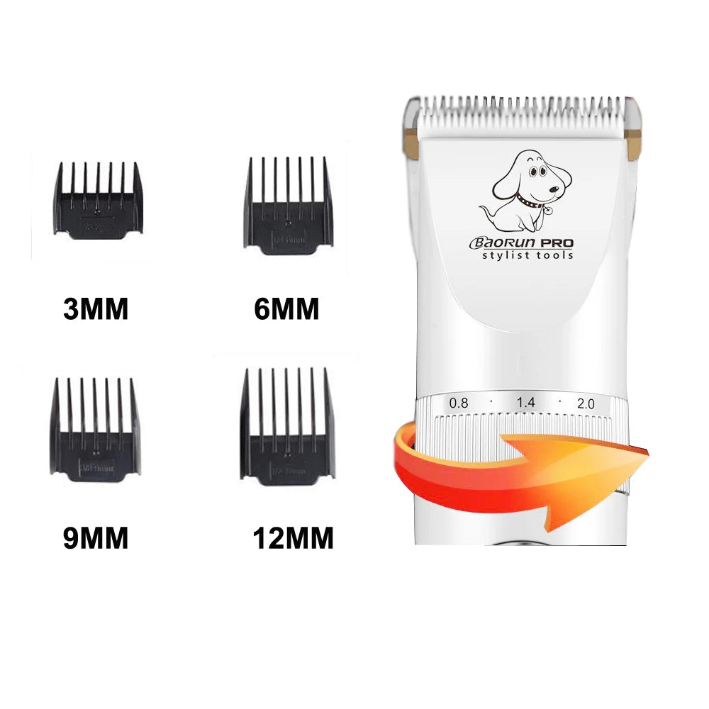 Baorun P9 Dog Hair Trimmer Electrical Pet Professional Grooming Machine Rechargeable Shaver Hair Cutter Cat Haircut Clipper