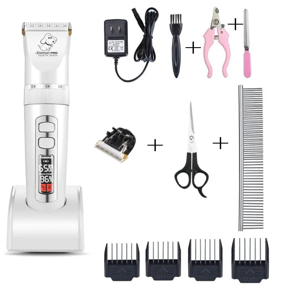 Baorun P9 Dog Hair Trimmer Electrical Pet Professional Grooming Machine Rechargeable Shaver Hair Cutter Cat Haircut Clipper