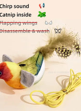 Simulated Bird Cat Toy Interactive Toys Dog Rechargeable Chirping Flapping Bird(No Flying) Catnip Touch Activated Plush Toy Pet