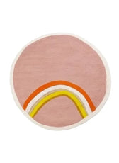 Cartoon round Carpet Owl Panda Rainbow Printed Nordic Thickened Anti-Fall Mat Bedroom Bedside Children Game Crawling Mat