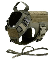 Metal Buckle Tactical Dog Harness MOLLE Pet Train Vest German Shepherd Leash Hound Golden Retriever Labrador Saint Bernard Husky