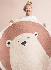 Cartoon round Carpet Owl Panda Rainbow Printed Nordic Thickened Anti-Fall Mat Bedroom Bedside Children Game Crawling Mat