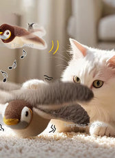 Simulated Bird Cat Toy Interactive Toys Dog Rechargeable Chirping Flapping Bird(No Flying) Catnip Touch Activated Plush Toy Pet