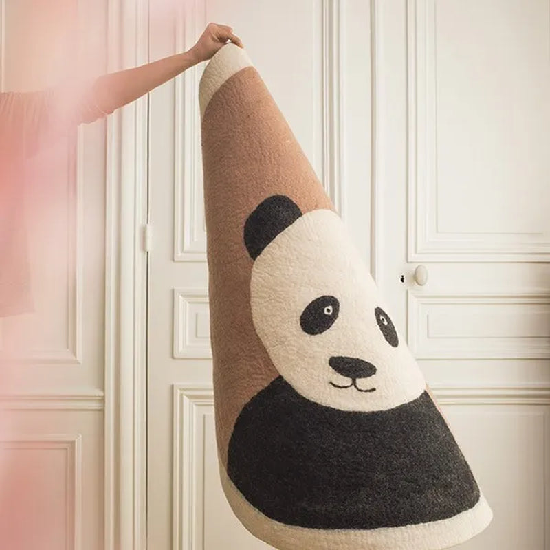 Cartoon round Carpet Owl Panda Rainbow Printed Nordic Thickened Anti-Fall Mat Bedroom Bedside Children Game Crawling Mat