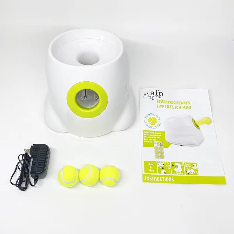Dog Pet Toys Tennis Launcher Automatic Throwing Machine Pet Ball Throw Device 3/6/9M Section Emission with 3 Balls Dog Training