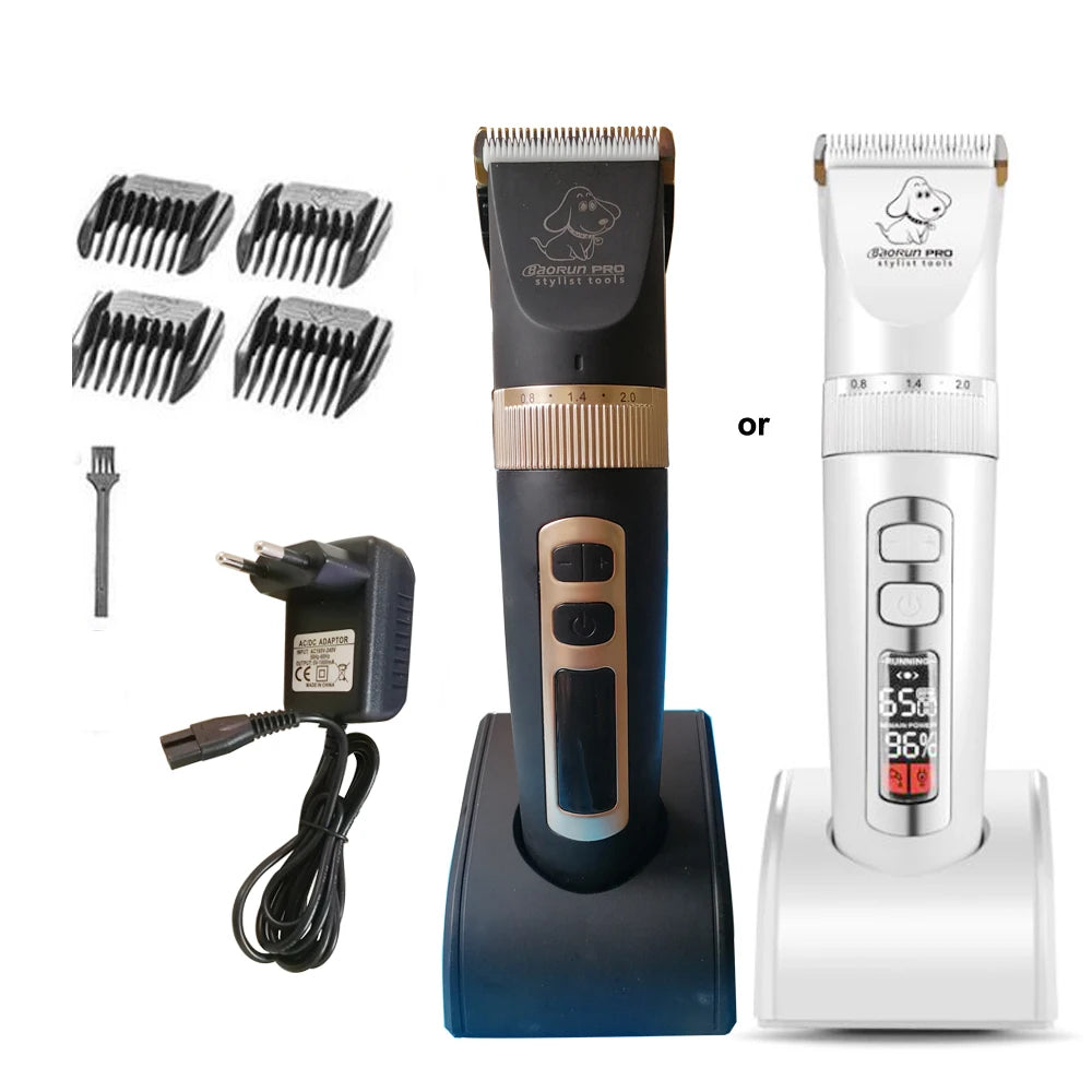 Baorun P9 Dog Hair Trimmer Electrical Pet Professional Grooming Machine Rechargeable Shaver Hair Cutter Cat Haircut Clipper